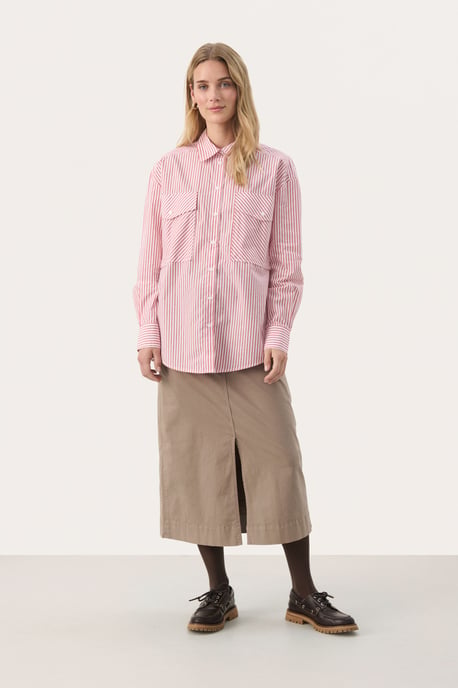 Overhemd met lang mouwen Oversize fit Mars Red Stripe white red - Image 2