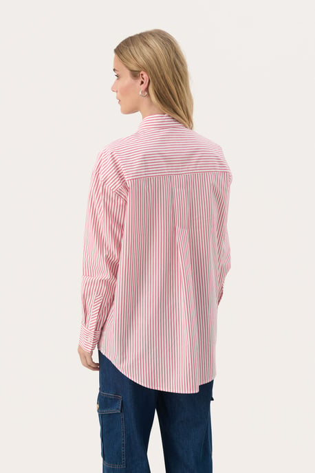 Overhemd met lang mouwen Oversize fit Mars Red Stripe white red - Image 4