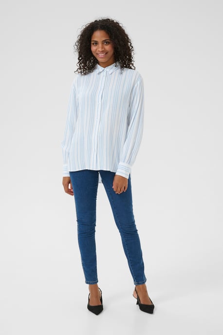 Long sleeved shirt Loose fit Chalk/Soft Chambray Stripe - Image 2