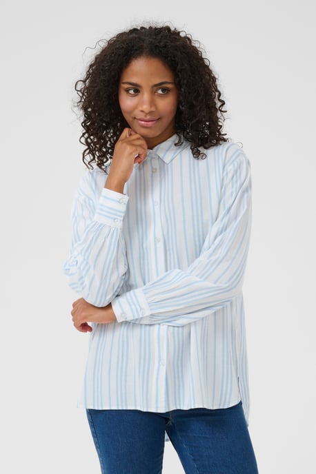 Long sleeved shirt Loose fit Chalk/Soft Chambray Stripe - Image 5