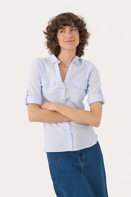 Overhemd met lang mouwen Relaxed fit Heather blue - Image 4