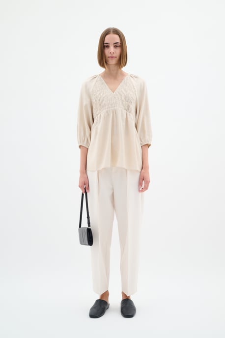 Long sleeved shirt Regular fit Eggshell - Image 1