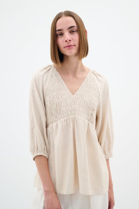 Long sleeved shirt Regular fit Eggshell - Image 3