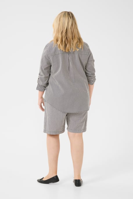 Long sleeved shirt Loose fit Midnight/White Stripe - Image 2