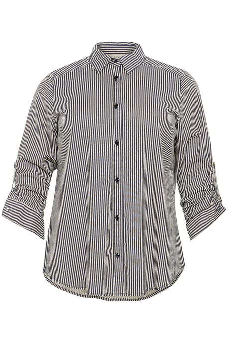 Long sleeved shirt Loose fit Midnight/White Stripe - Image 4