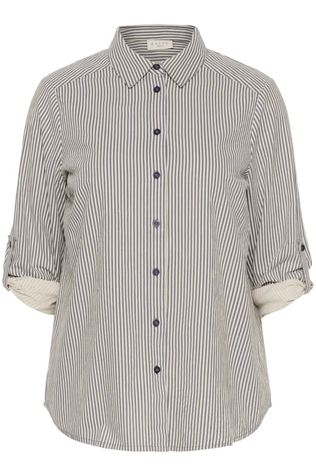 Long sleeved shirt Loose fit Midnight/White Stripe - Image 5