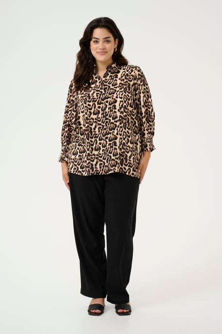Long sleeved shirt Regular fit Naturel Leopard Print - Image 1