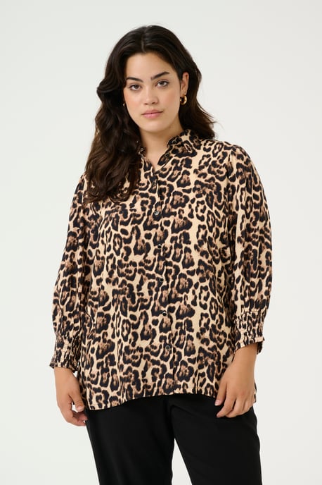 Long sleeved shirt Regular fit Naturel Leopard Print - Image 3