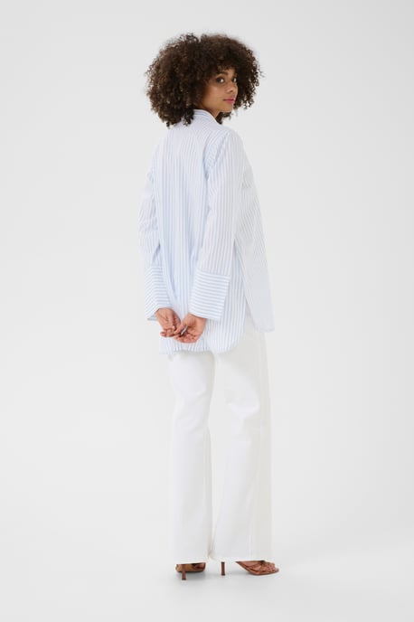 Long sleeved shirt Loose fit Blue/white Stripe - Image 2