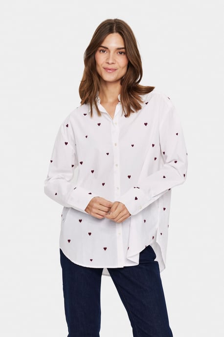 Overhemd met lang mouwen Oversize fit Ice Burgundy Harts white - Image 2