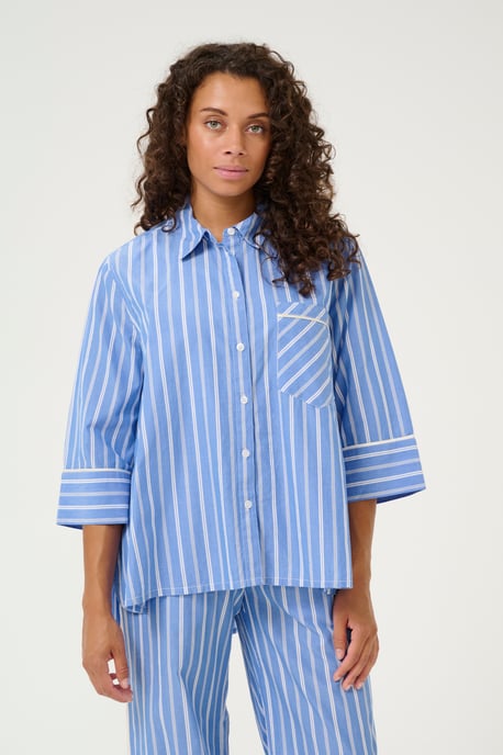 Long sleeved shirt Relaxed fit Blue Stripe - Image 3