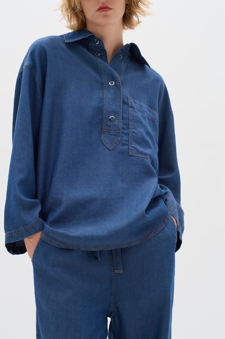 Denim shirt Boxy fit Medium Blue - Image 5