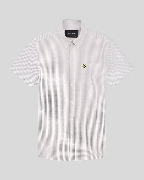 Lyle & Scott Kortärmad Slim Fit Gingham-skjorta i blått för herr - Image 5