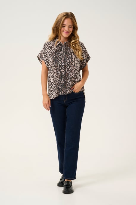 Shirt with short sleeve Oversize fit Leopard - Image 1