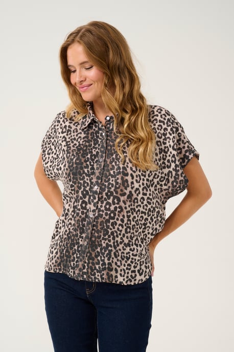 Shirt with short sleeve Oversize fit Leopard - Image 3