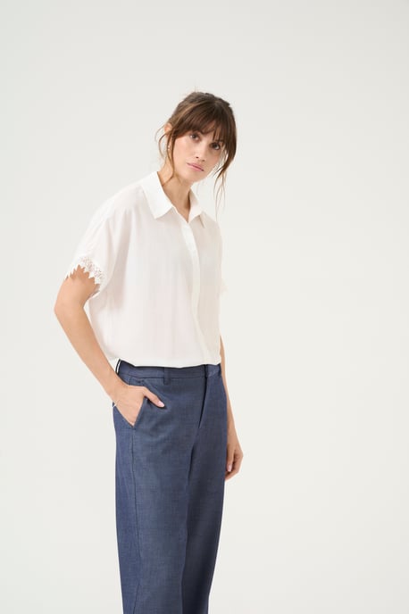 Shirt with short sleeve Relaxed fit Spring Gardenia - Image 3