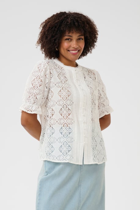 Korte mouwen shirt Regular fit Marshmallow cream - Image 3