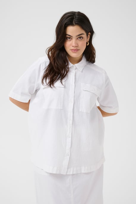 Short sleeved shirt Loose fit Chalk - Image 3