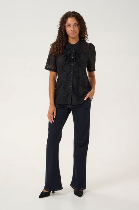 Korte mouwen shirt Regular fit Blac - Image 1