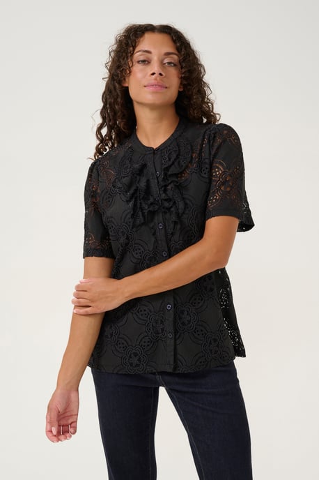 Korte mouwen shirt Regular fit Blac - Image 3