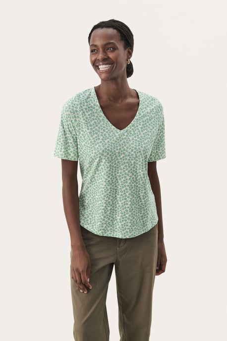 T-shirt Relaxed fit Green Mini Grid Flower - Image 2