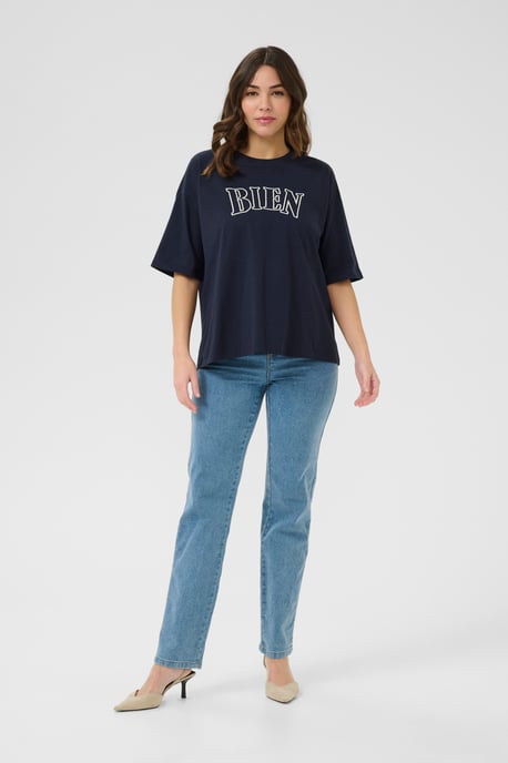 T-shirt Oversize fit Midnight M. W Chalk embroidery - Image 1