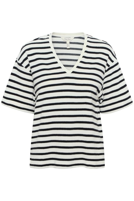 T-shirt Loose fit Black and Eggnog Stripe - Image 4