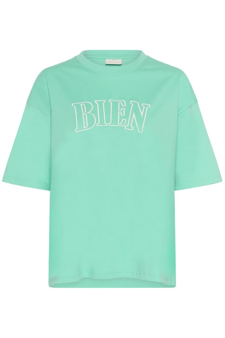 T-shirt Oversize fit Pool Blue W. Chalk Embroidery - Image 4