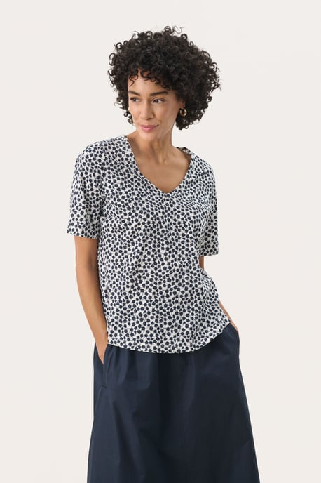 T-shirt Relaxed fit Navy Mini Grid Flower - Image 2