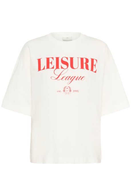 T-shirt Loose fit Chalk w. Fiery Red - Image 4