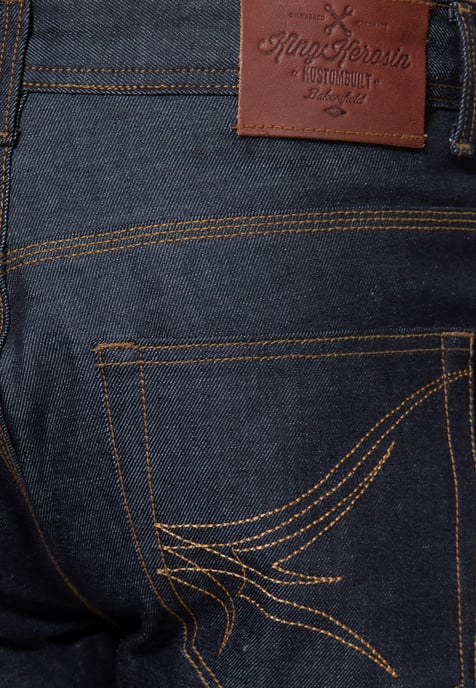 King Kerosin Herren Denim Shorts mit Pintstripe Stitching 50s Workwear dunkelblau - Image 4
