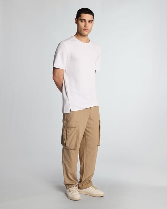 Lyle & Scott Bomulls- och Linne Cargo Byxor - Sand - Image 1