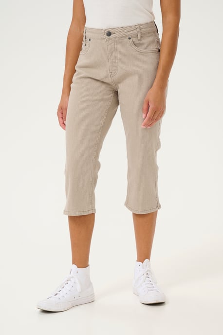 Casual pants Slim fit Dune/White Stripe - Image 3