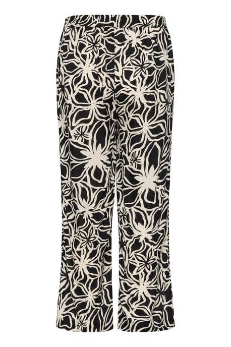 Casual pants Loose fit Black / Light Beige Flower - Image 5