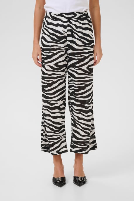 Casual pants Loose fit Black/Chalk Animal Print - Image 3