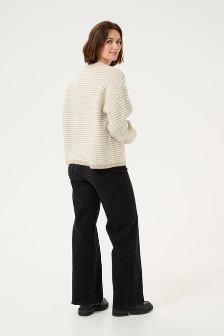 Knitted cardigan Regular fit Feather Grey/ Chalk Structure - Image 3