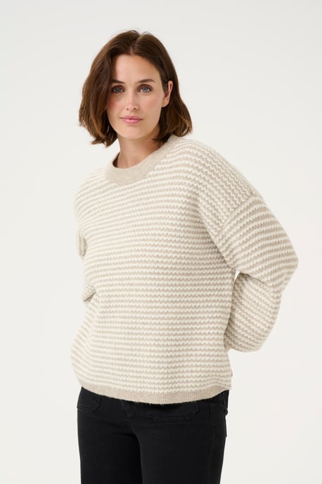 Knitted cardigan Regular fit Feather Grey/ Chalk Structure - Image 5