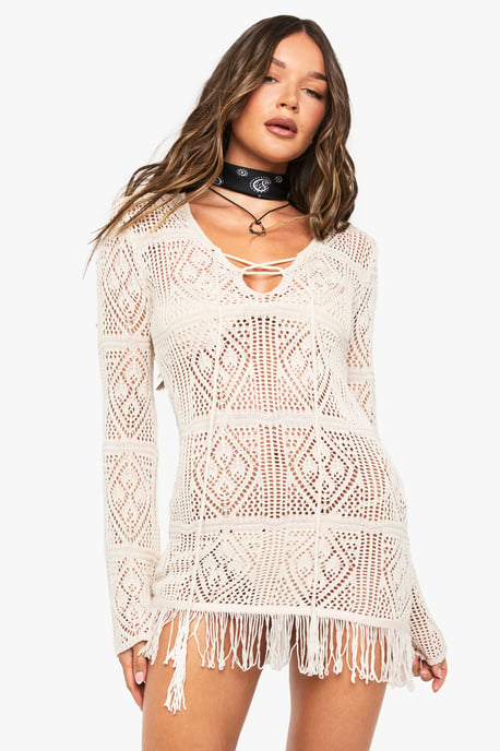 Tassel Crochet Beach Tunic - Image 1