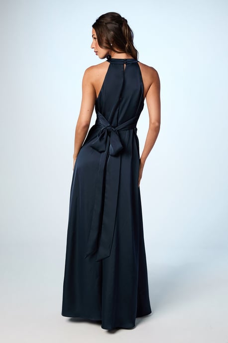 Coast Honoured Twist Halterneck Satin Maxi Bridesmaid Dress - Image 3