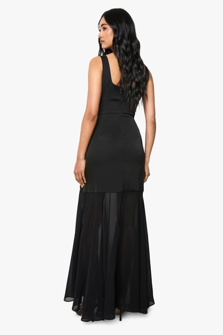 Satin And Chiffon Mix Pleated Maxi Dress - Image 2