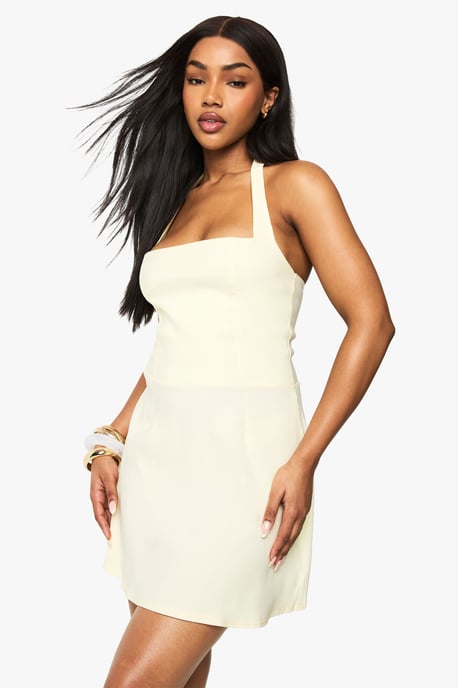 Bengaline Square Neck Skater Dress - Image 1