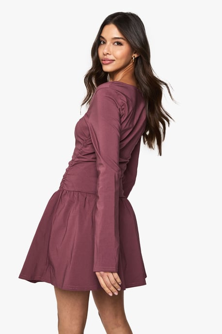 Long Sleeve Skater Mini Dress - Image 2