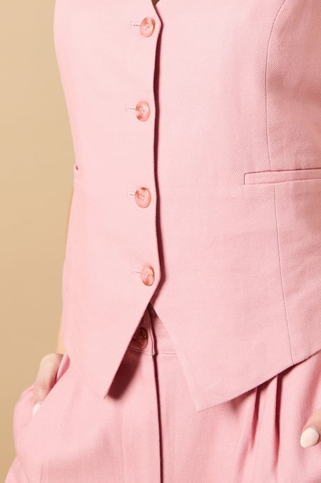 Linen Button Up Waistcoat - Image 5