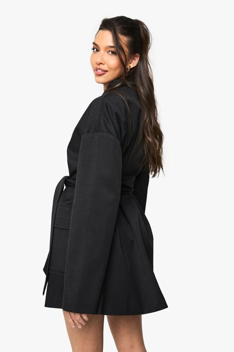 Tailored Oversized Wrap Blazer Dress - Image 2