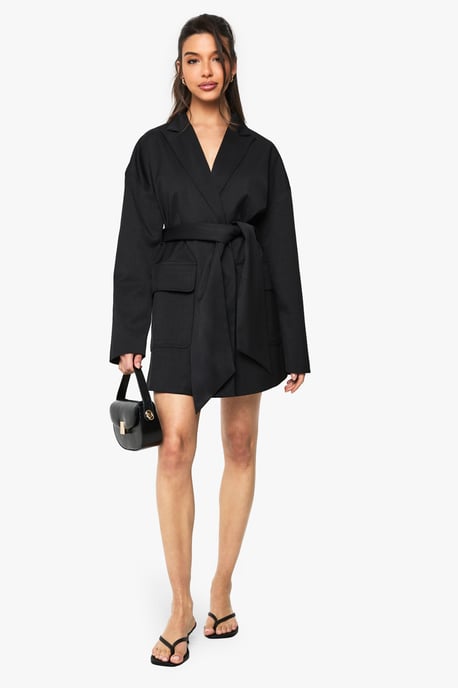 Tailored Oversized Wrap Blazer Dress - Image 3