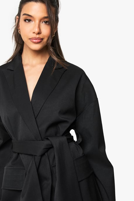 Tailored Oversized Wrap Blazer Dress - Image 4