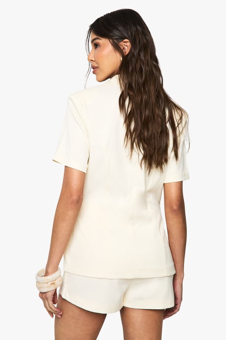 Tailored Short Sleeve Structured Playsuit - Image 2