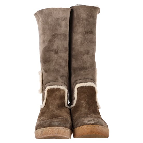 Chanel Fur-Lined Snow Boots in Brown Suede - Image 2