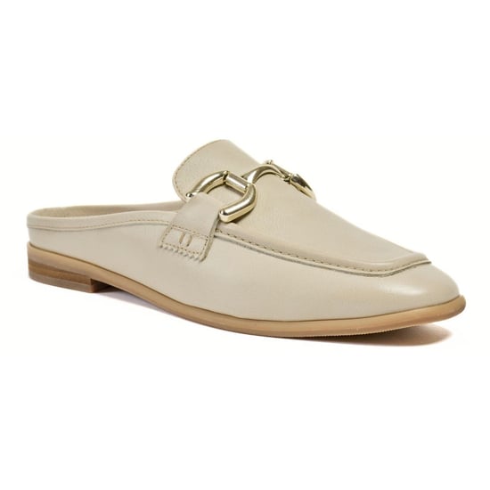 Pod Mila Leren Dames Taupe Mules - Image 1
