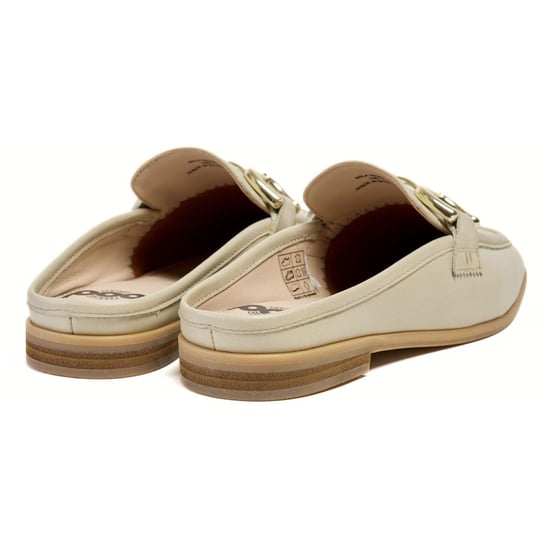 Pod Mila Leren Dames Taupe Mules - Image 2